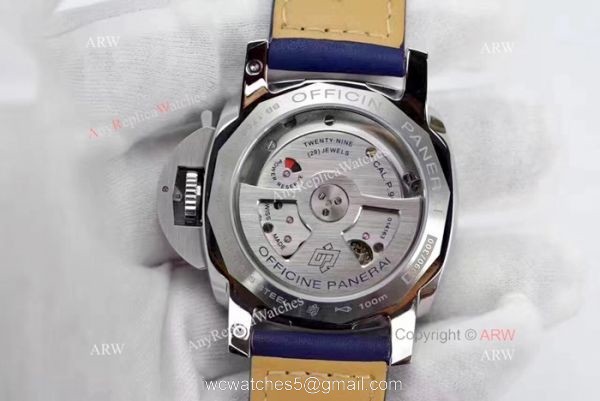 Swiss Replica Panerai Luminor GMT Limited Edition SS Blue Watch PAM 688 6