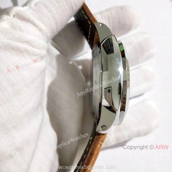 Luminor Marina Panerai White Dial Brown Leather Strap Watch Pam1499 6
