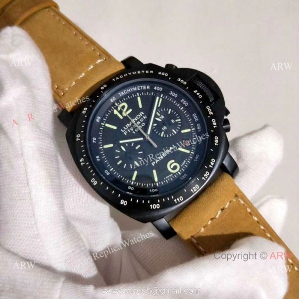 Panerai Luminor Flyback Chronograph Copy Watch Black Case 6