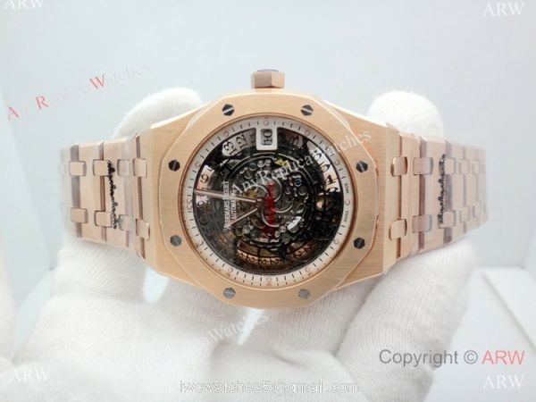Audemars Piguet Royal Oak Rose Gold 43mm Watch / Fake AP Skeleton 6