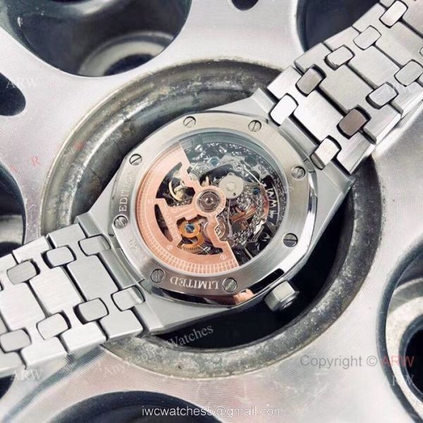Fake AP Skeleton Wristwatch Audemars Piguet Royal Oak Stainless Steel Watch 6
