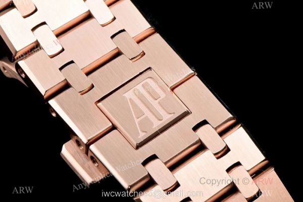 JF Replica Audemars Piguet Royal Oak Swiss 3120 Watches Rose Gold Silver Face 6