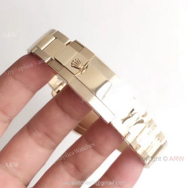 EX Factory 904L Asia 7750 Rolex Rainbow Replica Watch Yellow Gold 6