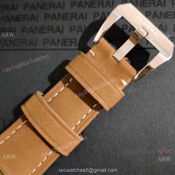 New Copy Panerai LUMINOR MARINA SS Brown Leather Strap Watch PAM422 6