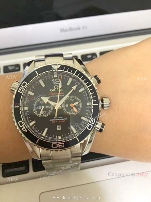 Omega Seamaster 600m Chronograph Watches SS Orange Unidirectional Bezel 6