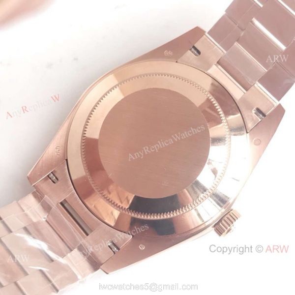 Swiss Replica Rolex Day Date II Ice Out Watch Rose Gold 41mm 6