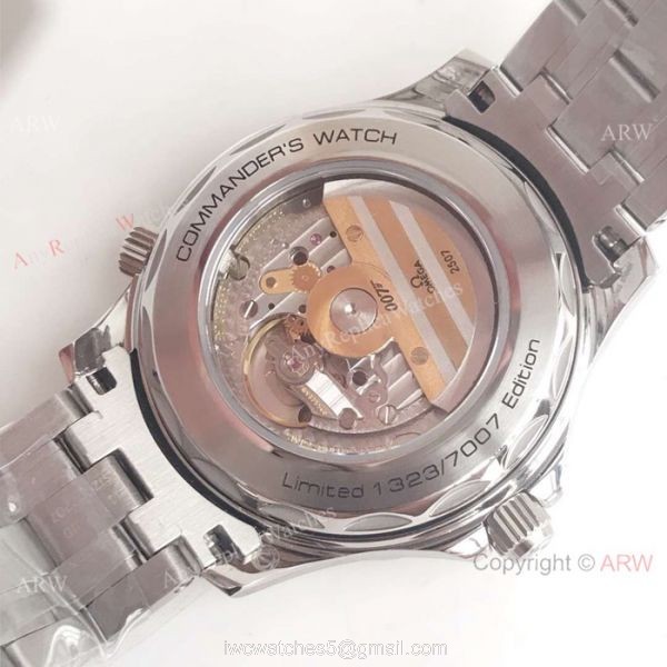 Swiss Replica Omega Seamaster Commanders 007 Watch SS BlackRed Ceramic bezel 6