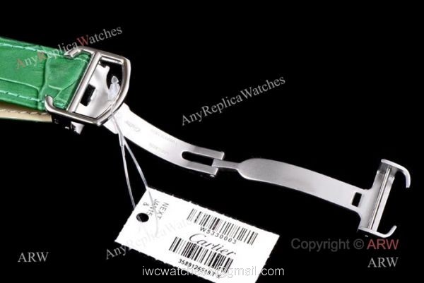 Swiss Grade Cartier Tank 1904MC Mens Watches SS Green Strap 6