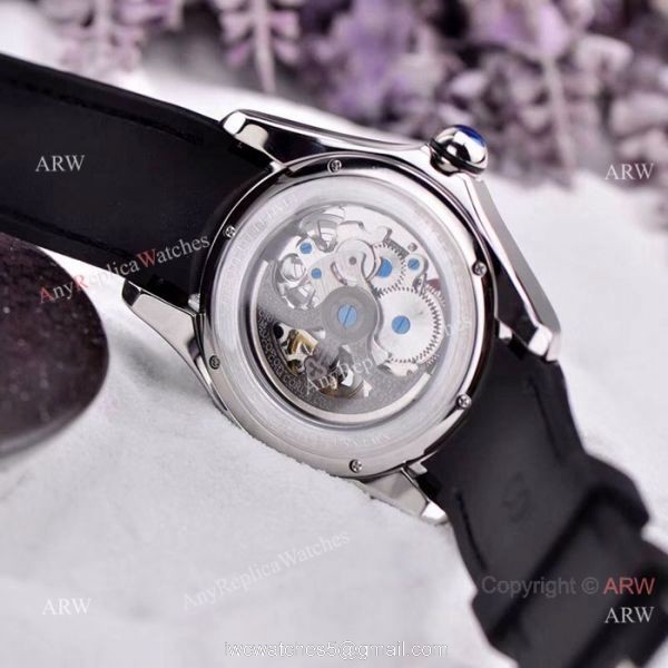 Best Replica CORUM Bubble Skeleton Watch SS Black Rubber Strap 6