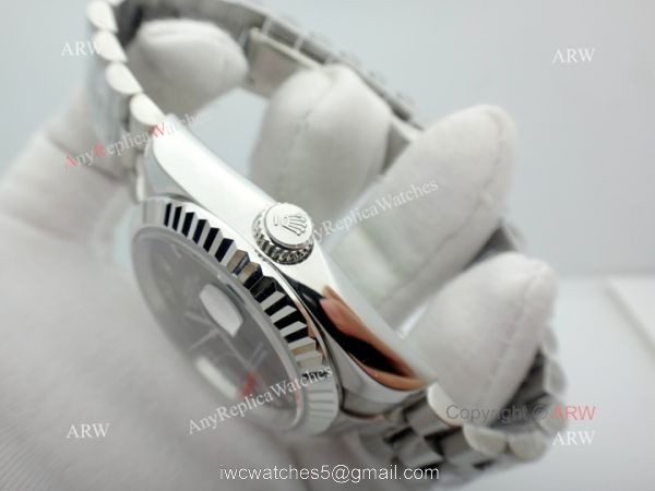 Copy Rolex Datejust Black Face Stainless Steel President Band 6