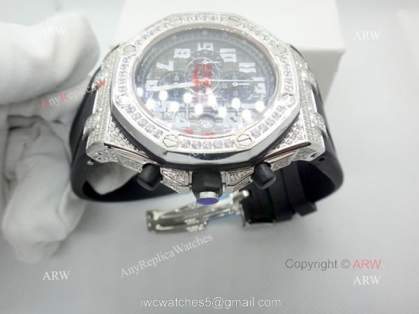 Best Copy Audemars Piguet Royal Oak Offshore Watch Full Diamond Gray Dial 6