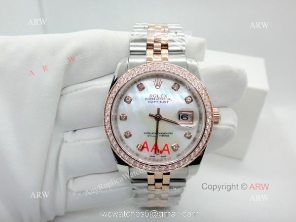 Copy Rolex Datejust Two Tone Rose Gold Jubilee Watch 34mm 6