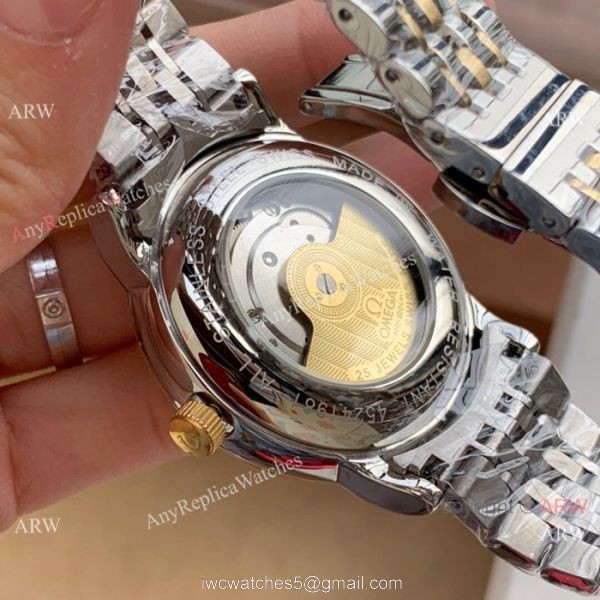 New Style Omega DeVille Automatic Watches Two Tone White Face 6