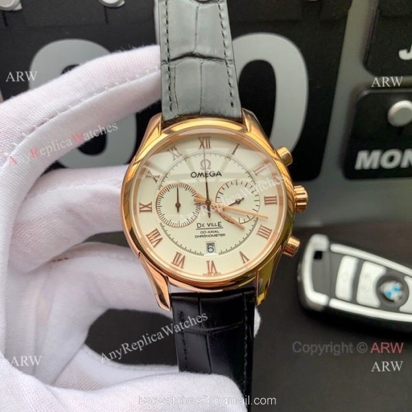 Omega De Ville Automatic Rose Gold Watches Buy Replica 6
