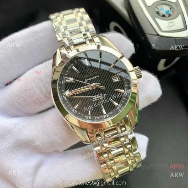 Omega Seamaster Aqua Terra Two Tone Gray Face Watches 42mm AAA Copy 6