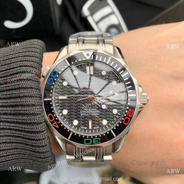Omega Replica Watches James Bond Stainless steel Colorful bezel 6