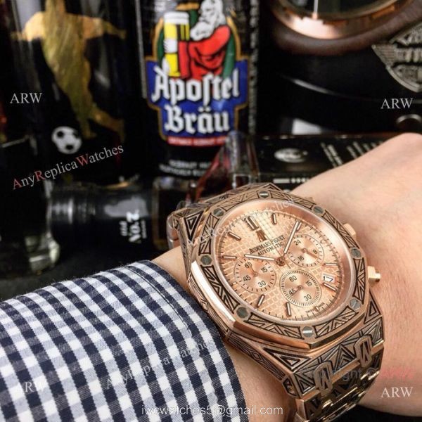 New Style Audemars Piguet Royal Oak Tattoo Watches Rose Gold Chronograph 6
