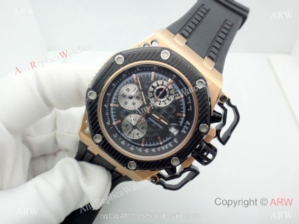 Replica Audemar Piguet Survivor Chronograph Watch Rose Gold Case 6