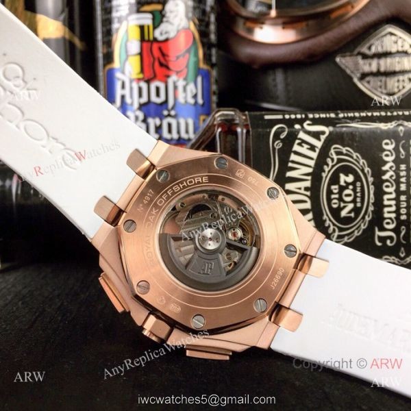 Replica Audemars Piguet Royal Oak Offshore 44mm Watch Rose Gold White 6
