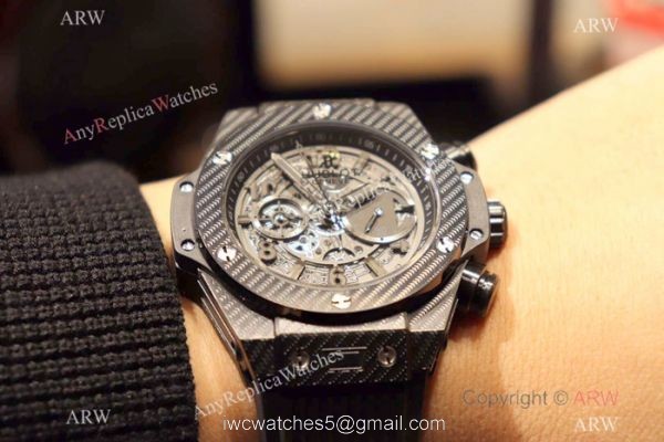 Hublot Big Bang King Chronograph Watch Black Case Rubber Strap 6