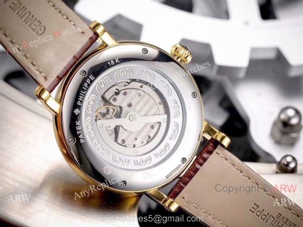 Patek Philippe geneve Calatrava Watch Gold Case Black Face 6