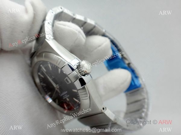 Omega Double Eagle Black Dial Stainless Steel Men Watch Replica 6