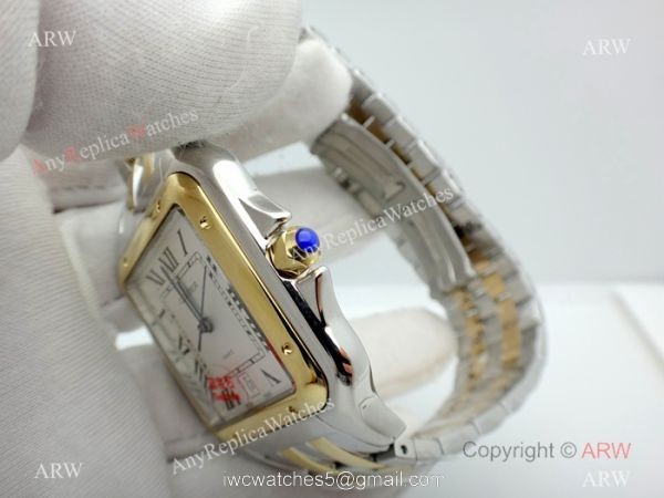 Panthere De Cartier Silver Dial Two Tone Men Watch 38mm 6