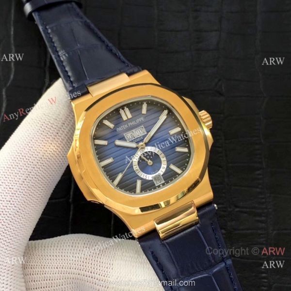 Top Grade Replica Patek Philippe Nautilus Annual Calendar 39.5mm Watch Yellow Gold 6