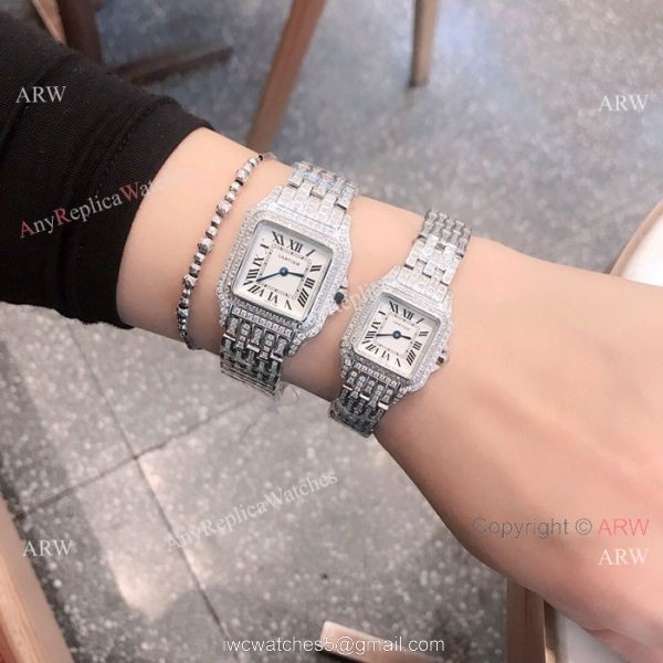 Copy Cartier Panthere de Iced Out Watches Stainless Steel 6