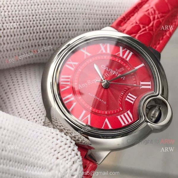 Swiss Quality Replica Cartier Ballon Bleu 33mm Watch SS Pink Dial 6
