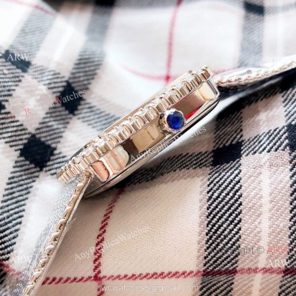 Fashion Cartier Replica Watches Rose Gold Diamond Case 6