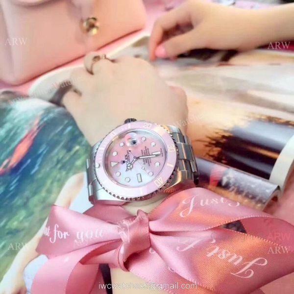 Replica Pink Rolex Submariner Stainless Steel Pink MOP dial Watch 6
