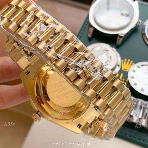 Copy Rolex Day Date 2 41mm watches Rose Gold President White Dial 6