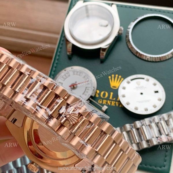 BP Factory Watches Replica Rolex DayDate II White Dial All Gold President Wristwatch 6