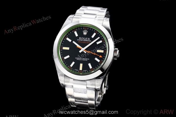 EX Factory Rolex Milgauss Swiss Eta 2836 Watch Stainless Steel Black Dial 6