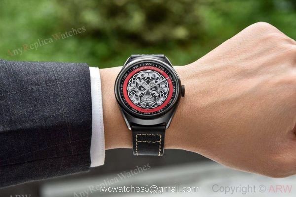 New Replica Pagani Design Black PVD Skeleton Skull Men Watch 6
