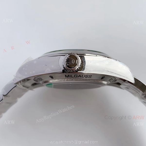 AR Replica Rolex Milgauss ETA2824 Stainless Steel Blue Dial Watch Swiss Made 6