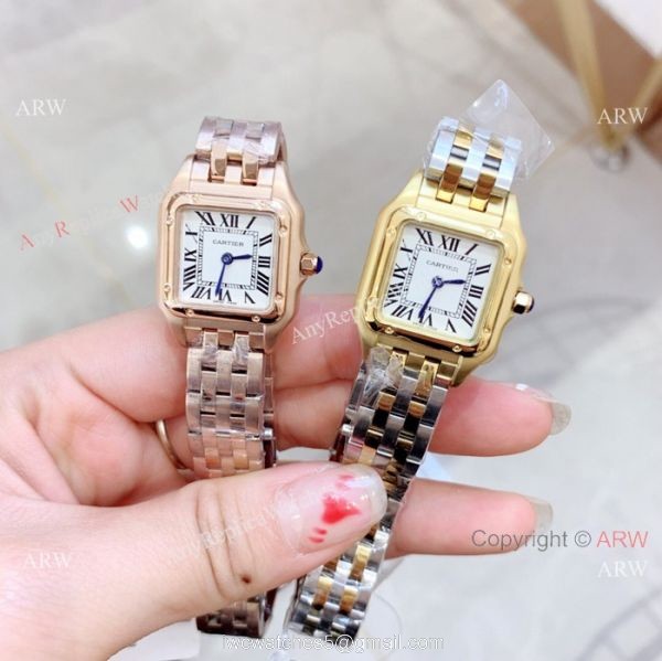 Fake Cartier Panthere de White Roman Dial Watch Small size 22mm 6
