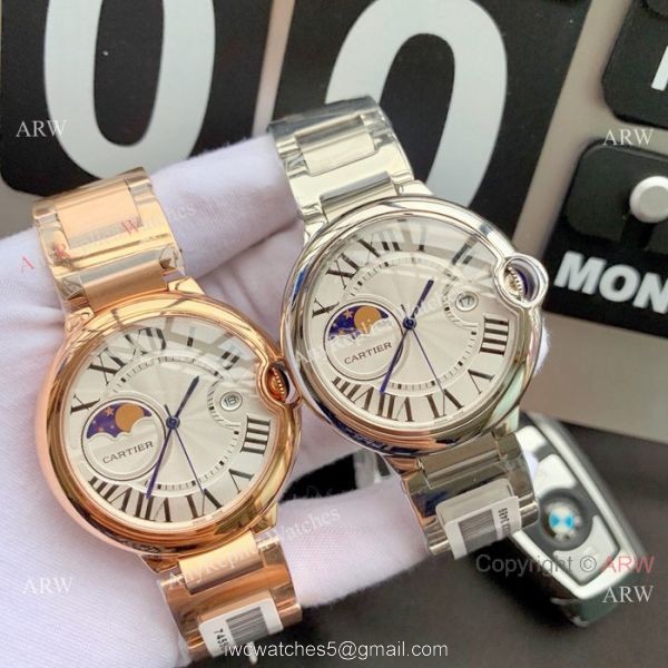 Replica Cartier Ballon Bleu Moonphase Rose Gold Quartz Watch 6