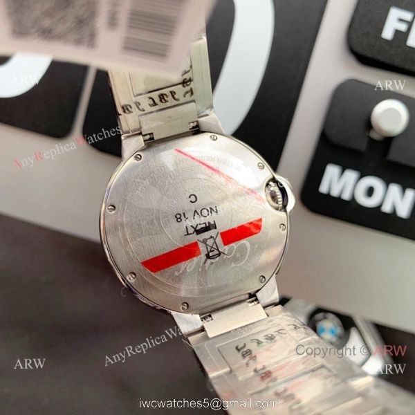 Copy Cartier Ballon Bleu Moon phase Diamond Watch Quartz Movement 6