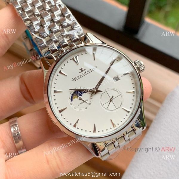 New Copy Jaeger leCoultre Moonphase Watch Two Tone Rose Gold Watch Band 6