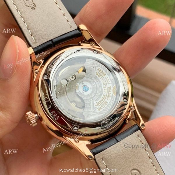 Fake Jaeger-leCoultre Moonphase Rose Gold White Dial Watch 6