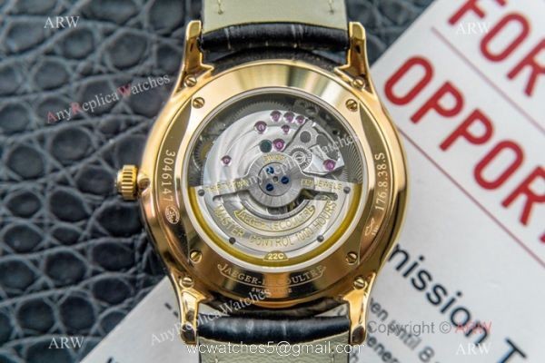 Replica Jaeger LeCoultre Master Ultra Thin Yellow Gold Black Watch Swiss Grade 1 6