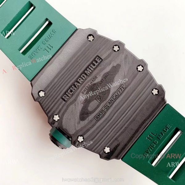 AAA Replica Richard Mille RM 035-01 Rafa Rafael Nadal Watch Green Rubber Band 6