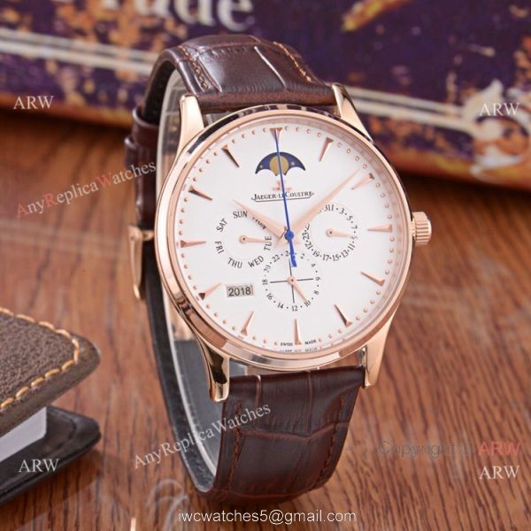 Jaeger-LeCoultre Perpetual Calendar 41mm Watch Replica Rose Gold White Face 6