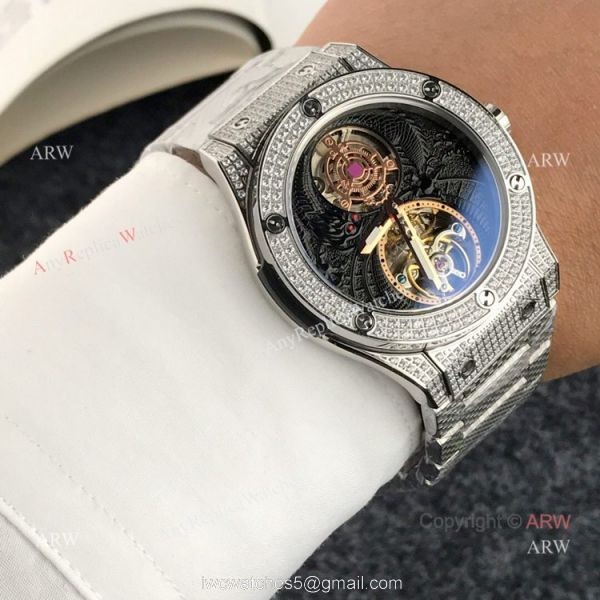 Best Hublot Classic Fusion Tourbillon Iced Out Watch Hublot Knock off 6
