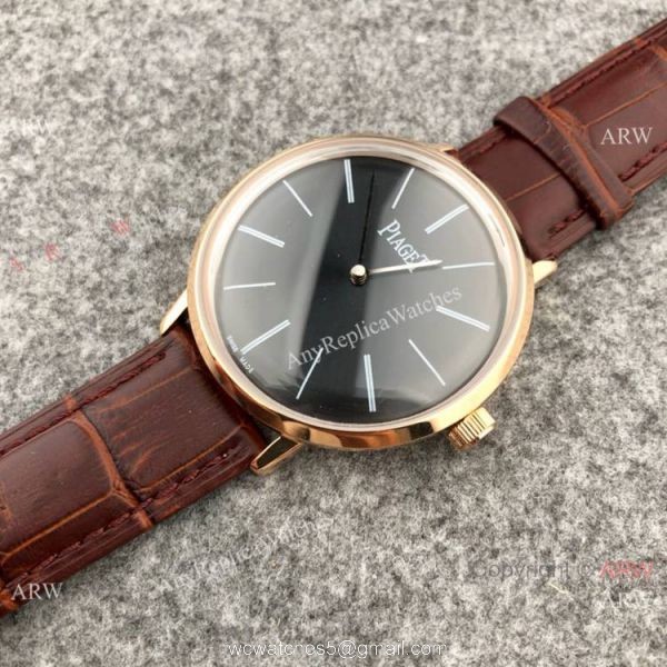 High Quality Piaget Altiplano Men Watches SS Black Dial 42mm 6