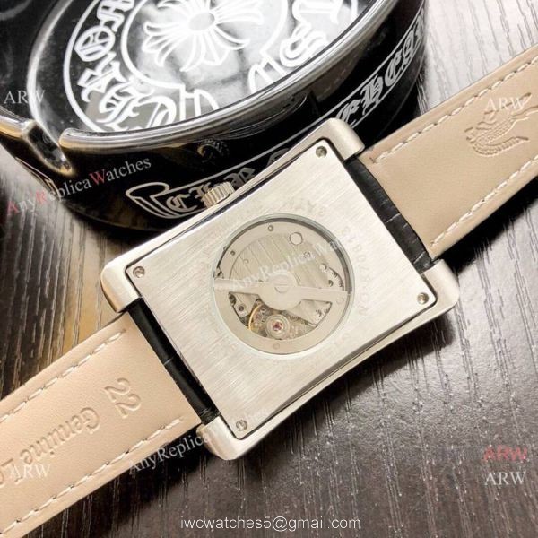 Copy Vacheron Constantin Geneve 40m Men Watch Black Dial Black Leather Strap 6