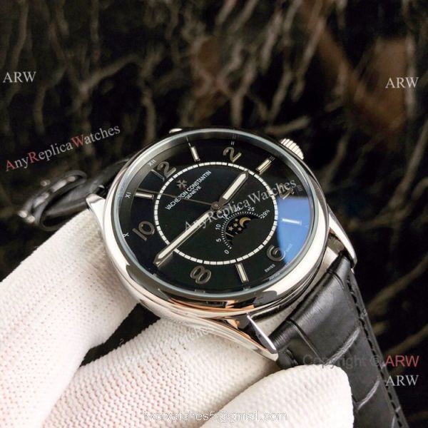 Copy Vacheron Constantin Moon phase Men Watches Silver Dial 6