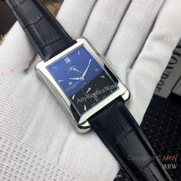Replica Vacheron Constantin geneve SS Black Dial Watch Low Price 6